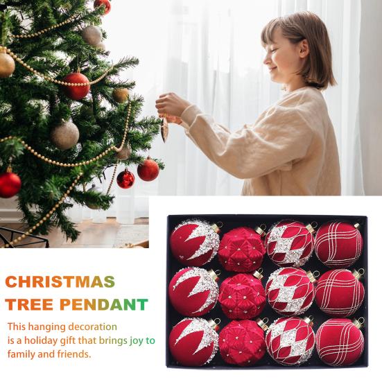 12 шт. Рождественские шары, украшения, небьющиеся пластиковые рождественские елочные подвесные безделушки для праздника