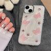 Блестящий Чехол-Бабочка для IPhone17Promax Жемчучная Бабочка-галстук для Apple 16 Стразы Силиконовый Женский Новый Модель
