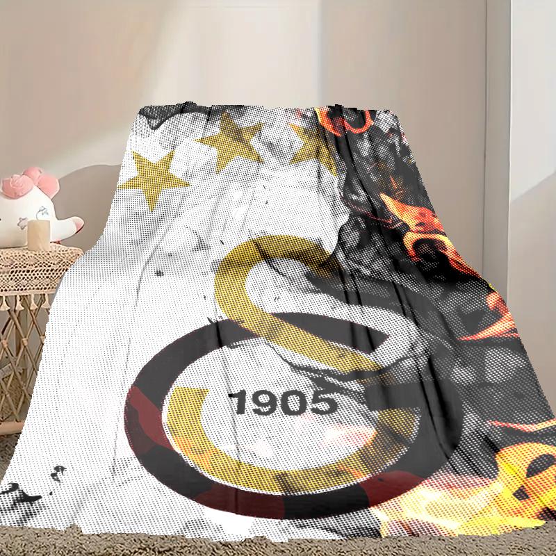 1pc Comfortable Home Print Throw Blanket, Galatasaray SK Blanket For Bed and Sofa Use, Special Present For Family