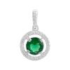 Серебряная подвеска с изумрудом nano 0.9ct (2205906)