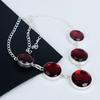 Изящное ожерелье из серебра 925 пробы с драгоценными камнями красного граната, ожерелье из серебра красного граната для жены, ожерелье унисекс, праздничный наряд в подарок