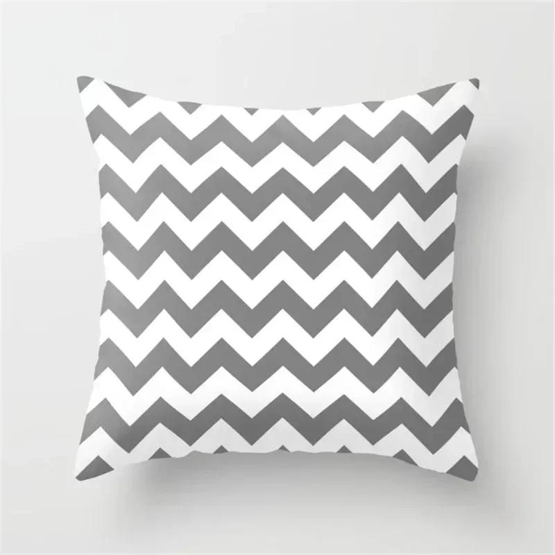 Abstract Geometric Striped Double-Sided Printed Pillow Cover Short Plush Suitable Living Rooms Bedrooms Sofa Throw Cushion Cover