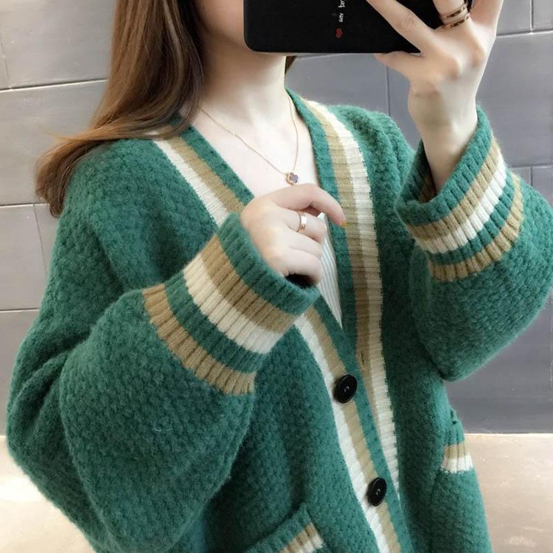 Sweaters Coat Cardigan for Women Stretch Thickened Loose Long Sleeve Knit Cardigan Hooded Sweaters Jacket