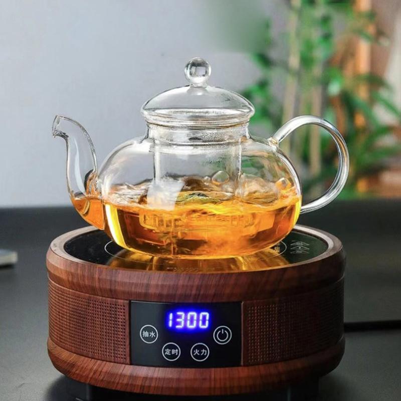 Heat Resistant Glass Tea Pot,Glass Teapot With Infuser Tea Leaf Herbal Coffee Pot Tea Set Practical Bottle Flower Teacup