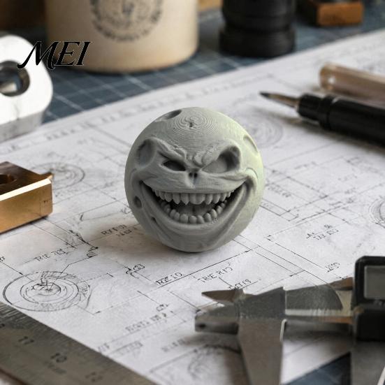 Жуткий Лунный Шар Украшение 3D Печатная Фигурка Лица, Жуткая Лунная Статуэтка Настольный Декор, Ужасающая Уникальная Инопланетная Скульптура Выражение Коллекционное Украшение,