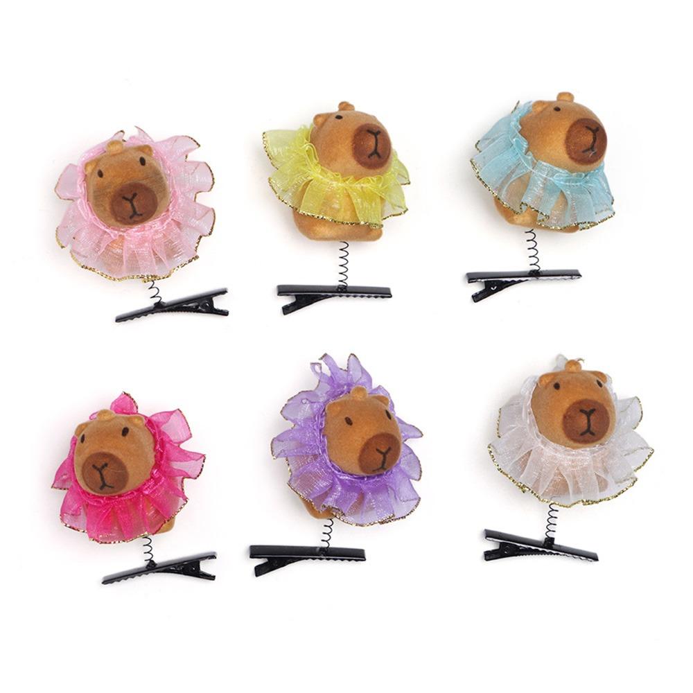 6pcs Cartoon Capybara Hair Accessories Kawaii Duckbill Clip Cute Hairpin Hair Styling