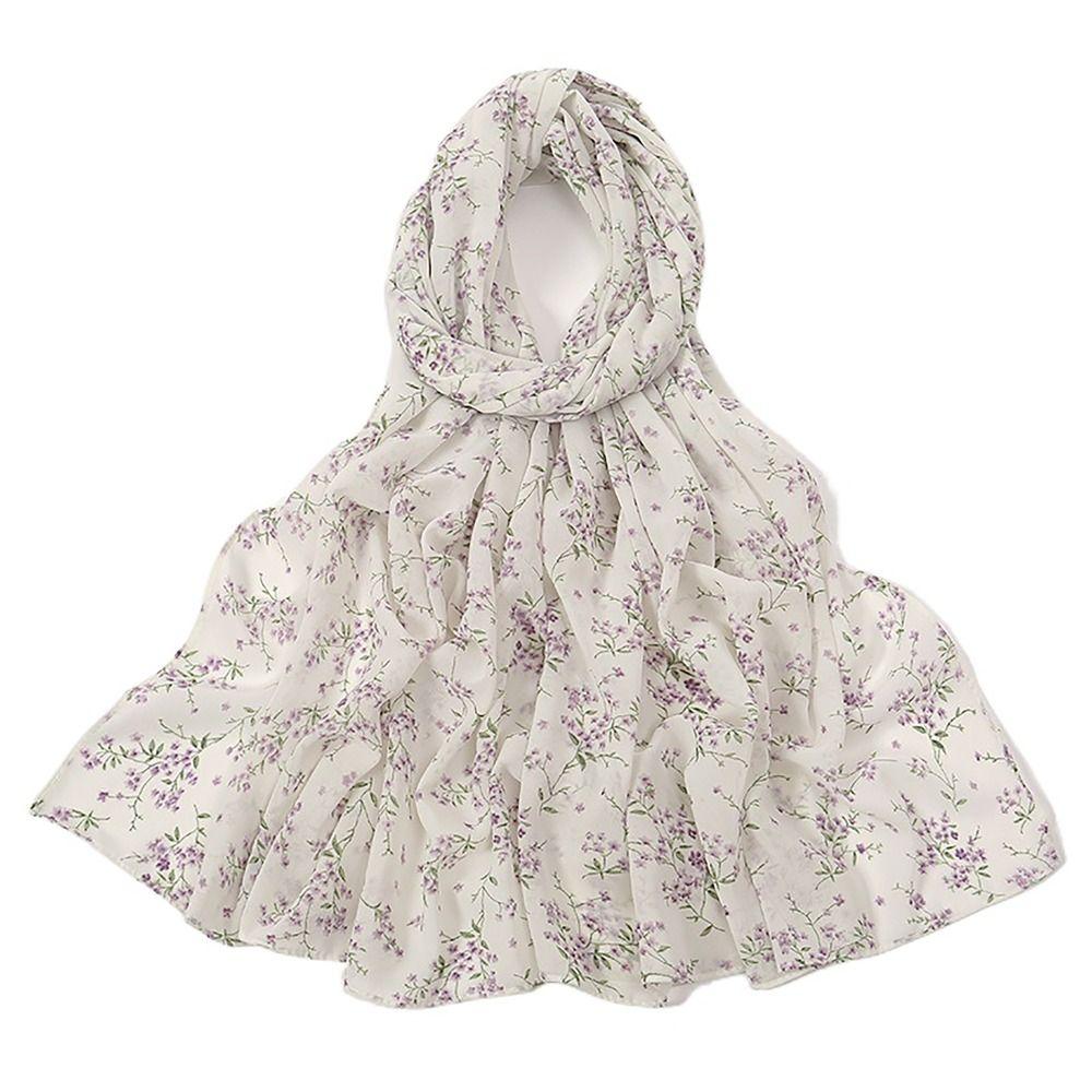 180cm Long Shawl Chiffon Printing Pashmina Elegant Wrap Hijab for Woman