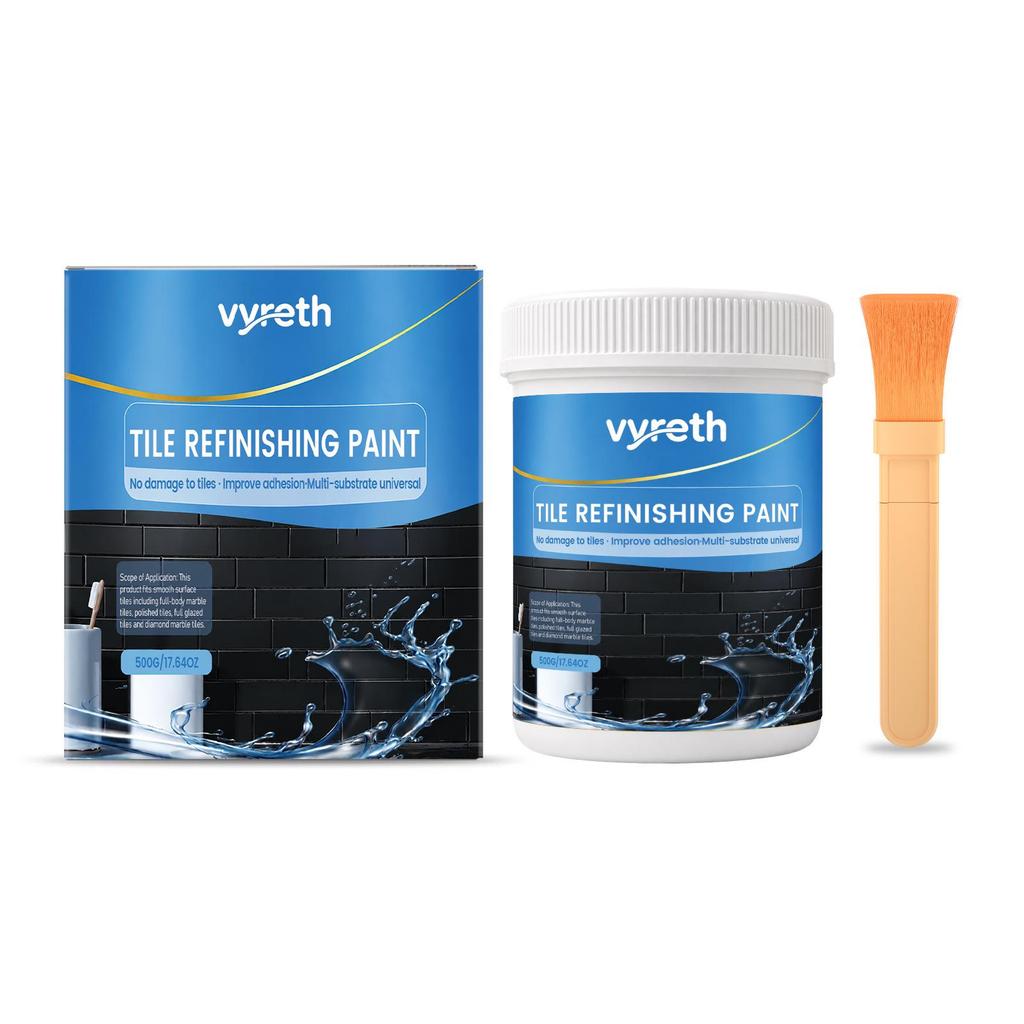 Водостойкая плиточная краска Vyreth: Меняет цвет, устойчив к пятнам, не требует снятия плитки при ремонте кухни и ванной комнаты.