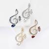Luxury Rhinestone Music Note Brooches for Women Unisex Glamour Pins 4-color Available Casual Party Accessories Gifts
