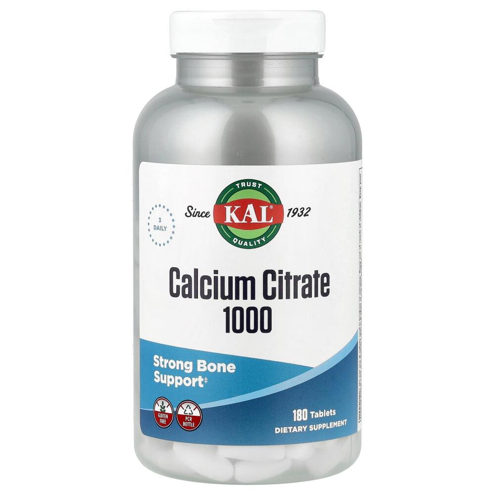 KAL Calcium Citrate 1000mg (333mg Per Tablet), 180 Tablets