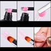 1pc Dual End Nail Art Painting Brush Gel Polish Extension Color Mixing Stainless Steel Nail Pen