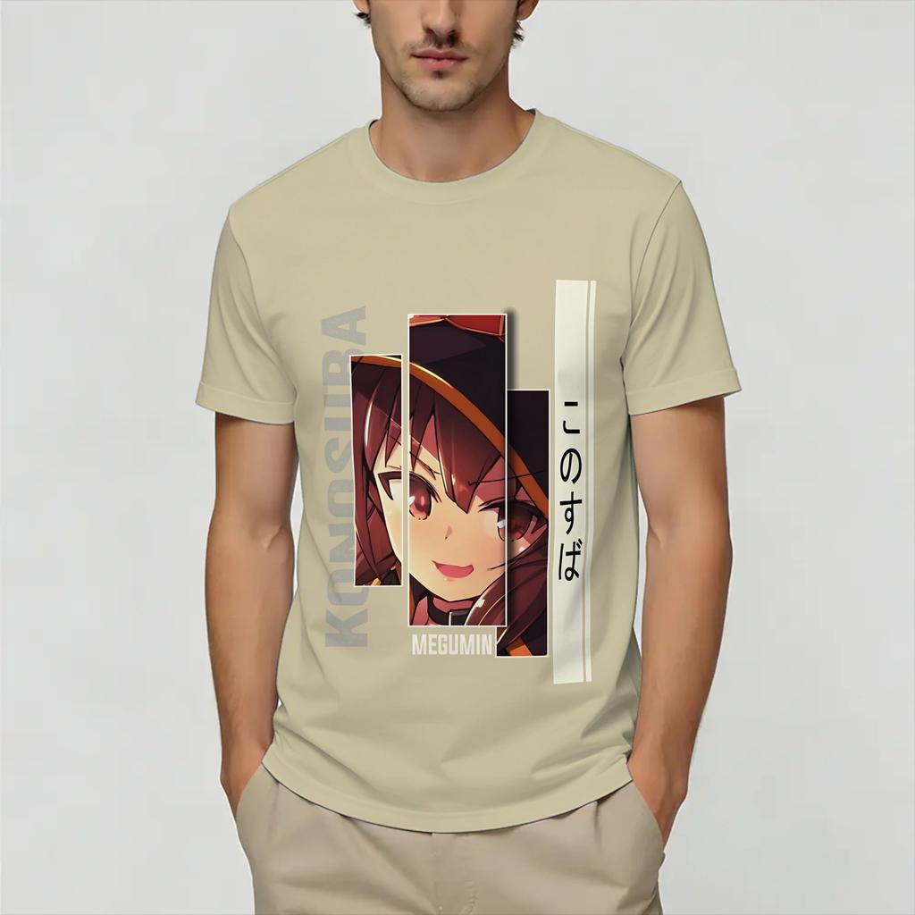 Megumin KonoSuba T Shirt for Unisex Pure Cotton Funny TShirts Crewneck Tees Short Sleeve Tops Gift Idea