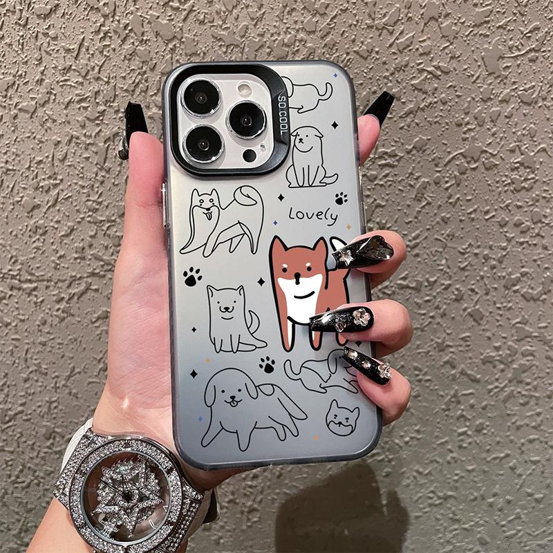 Чехлы с милым котом и собакой с леопардовым рисунком для iPhone 11, 12, 13, 15 Pro Max Plus, мини-противоударный чехол-бампер для iPhone 14, 7, XS X, защитный чехол для телефона