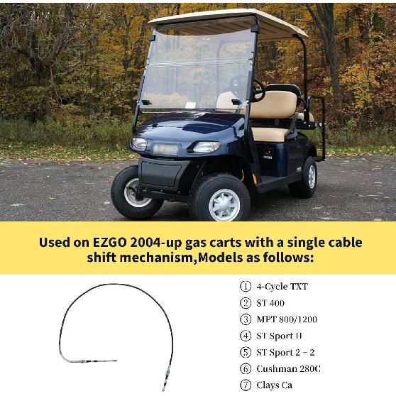 Cart Forward & Reverse Shift Cable, Forward and Reverse Shift Cable Assembly for E Z 4 Cycle TXT ST 400 MPT 800/1200 Cushman 280C