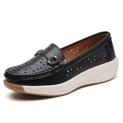 2024 новые женские туфли на плоской подошве из кожи, повседневные, удобные, спортивные мокасины, большие размеры, легкие, модные, прогулочные, для мам