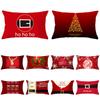 Рождественская серия с красным принтом Наволочка на поясничную подушку из персиковой кожи Домашние аксессуары Чехол на подушку для дивана