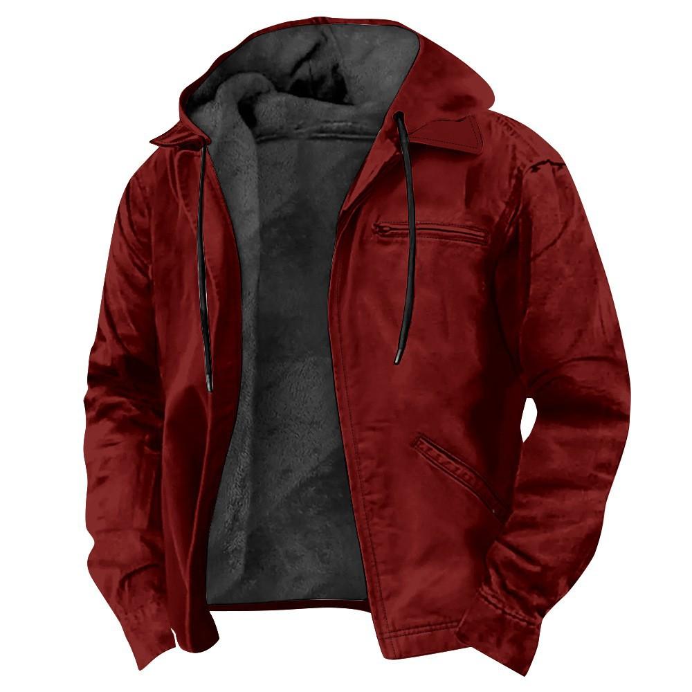 Мужские зимние пальто с капюшоном Мужские флисовые подкладки Толстые теплые куртки Мужские куртки Мужская плюшевая верхняя одежда Военные пальто