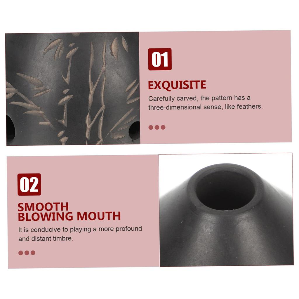 Традиционная 8-дырочная керамическая окарина из черной глины, ручной работы, с мелодичным звучанием, духовой инструмент, подарок для ценителей культуры