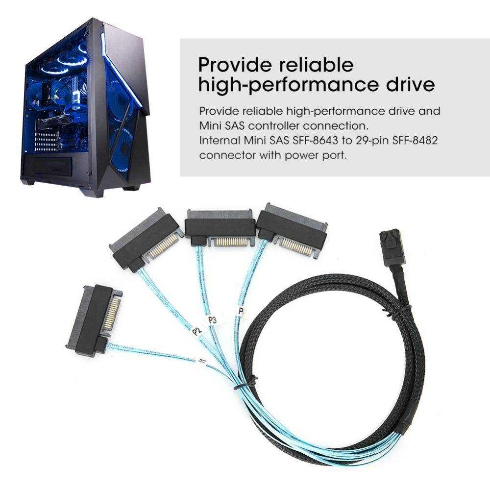 High Speed” Adapter Cable 6Gbps Server Cable SFF-8643 To 29pin SFF-8482 Cable Storage Expansion