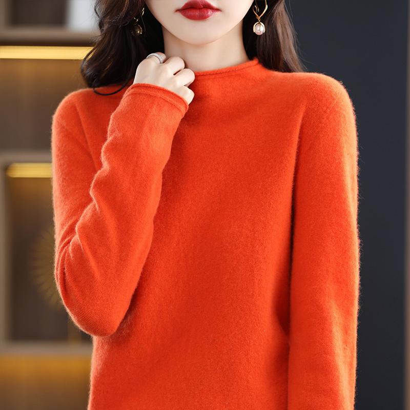 Женский свитер, 100% мериносовая шерсть, СОВРЕМЕННАЯ НОВАЯ SAGA, зимняя шерстяная водолазка, вязаный пуловер, осенний джемпер, женские вязаные топы