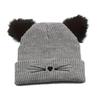 Wool Knitted Pullover Hat Warm Cold Hat Cute Cat Ears Beanies  Winter