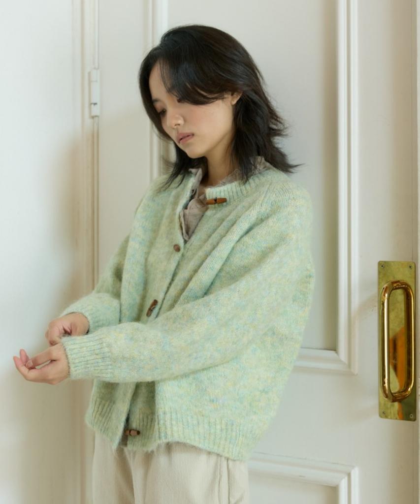 WIOE Toggle Button Knit Cardigan_Mint