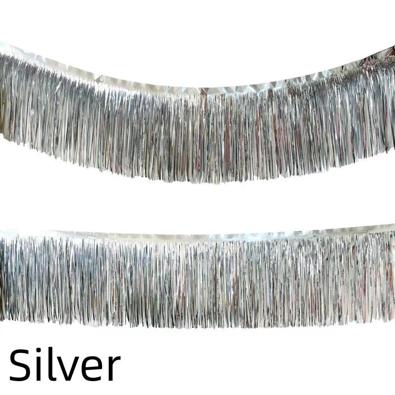 2/1 упаковка фольгированной бахромы гирлянды металлической мишуры растяжки баннеры для парада поплавки день рождения свадьба рождественская вечеринка декор