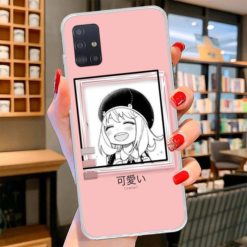 Spy Family Anya Cute Cover Phone Case For Samsung Galaxy A12 A22 A32 A52 A72 A02S Phone Case Note 20 Ultra 10 S10 Plus A51 A71 A