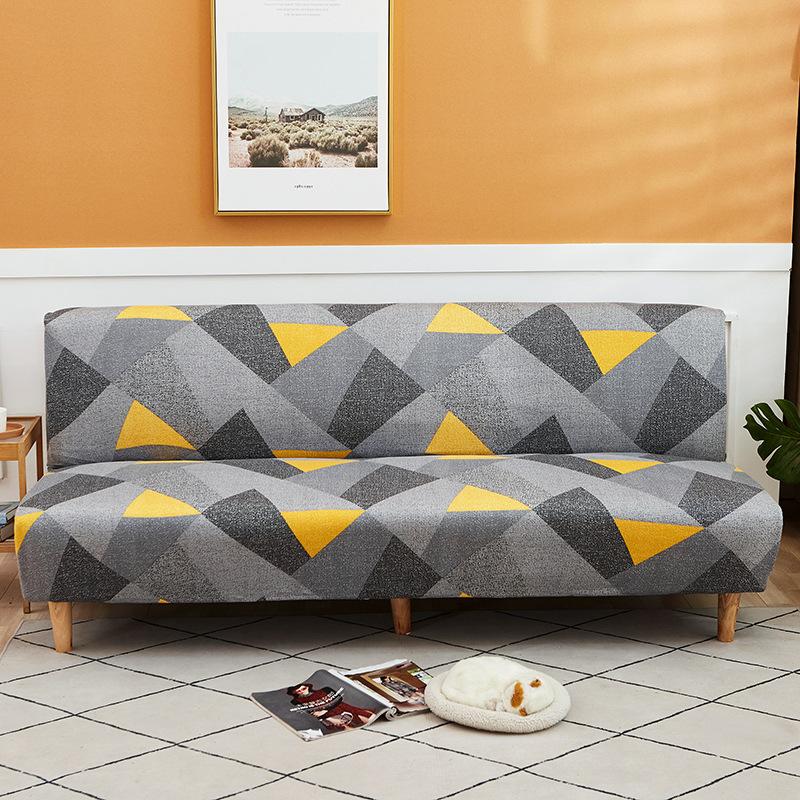 Elastic Fabric All-Inclusive Printed Sofa Towel Folding Sofa Bed Sofa Cover Without Armrest