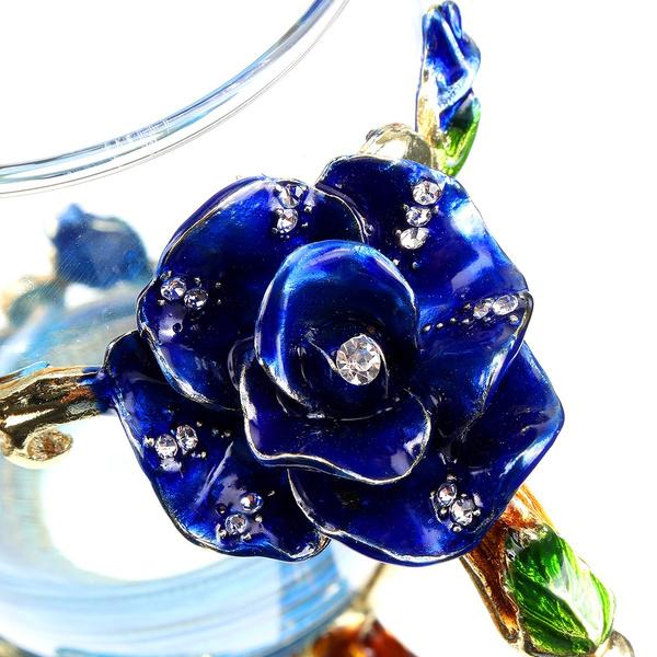 Красота и новинка, эмалированная кофейная чашка, кружка с цветком, чайные стеклянные чашки для напитков, чайная чашка, набор ложек, идеальный свадебный подарок