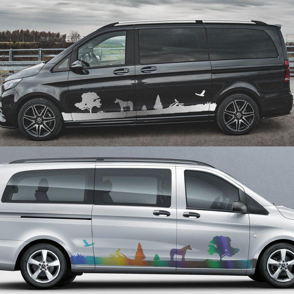 2 шт. автомобильные наклейки для Mercedes Benz Vito V Class Viano W447 WV639 W638 Camper Van графика виниловые наклейки авто тюнинг