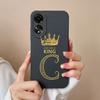 Phone Case For Oppo Reno10 Pro 6 7 8 Pro+ Lite Fashion Cover Crown Letters Phone Bags Camera Protection Matte Soft Silicone Shockproof For Oppo Bumper