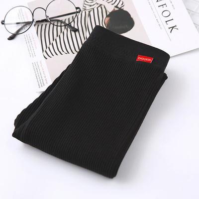 Теплые леггинсы с высокой талией, хлопковые осенне-зимние тонкие вязаные повседневные леггинсы, женские однотонные эластичные брюки