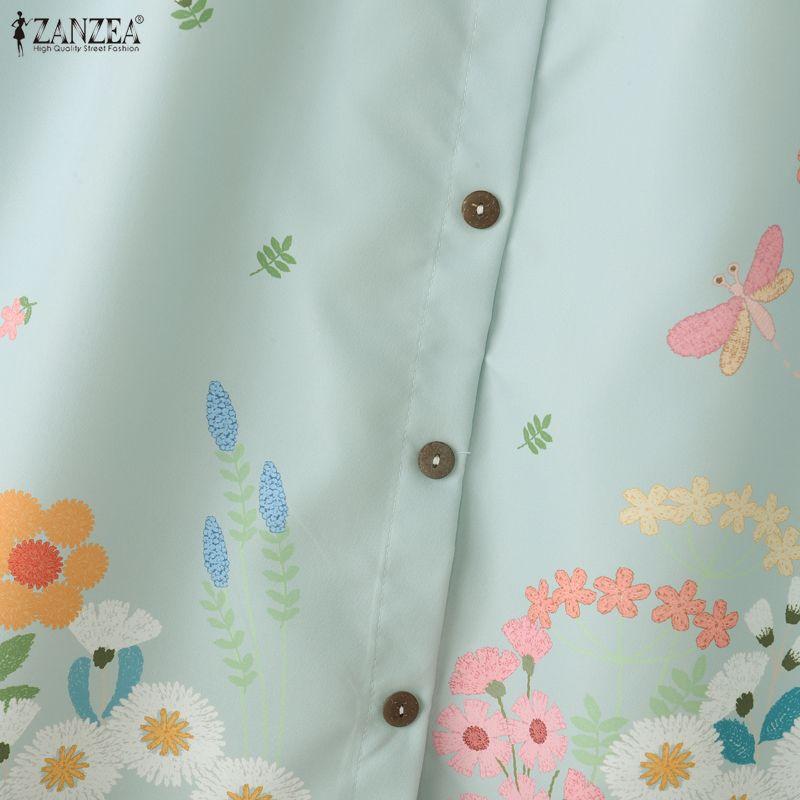 ZANZEA Women Loose Elastic Waist Casual Floral Print Skirts