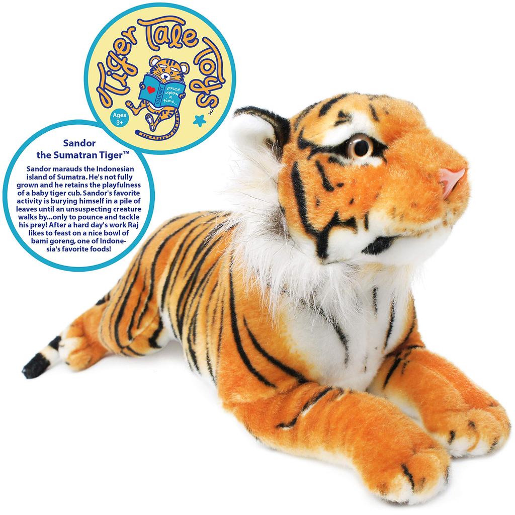 VIAHART Tiger Tale Toys Тигр Тора Суматранский тигр Плюшевая игрушка, Реалистичная, 43см, Большая, Милый питомец [Официальный японский продукт]