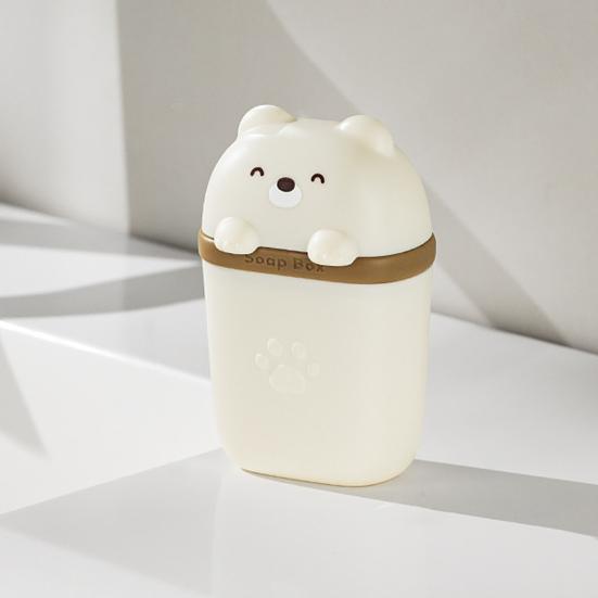 Держатель для мыльницы Портативный Компактный Дизайн Мыльница в виде мультяшного медведя Водонепроницаемый Дорожный