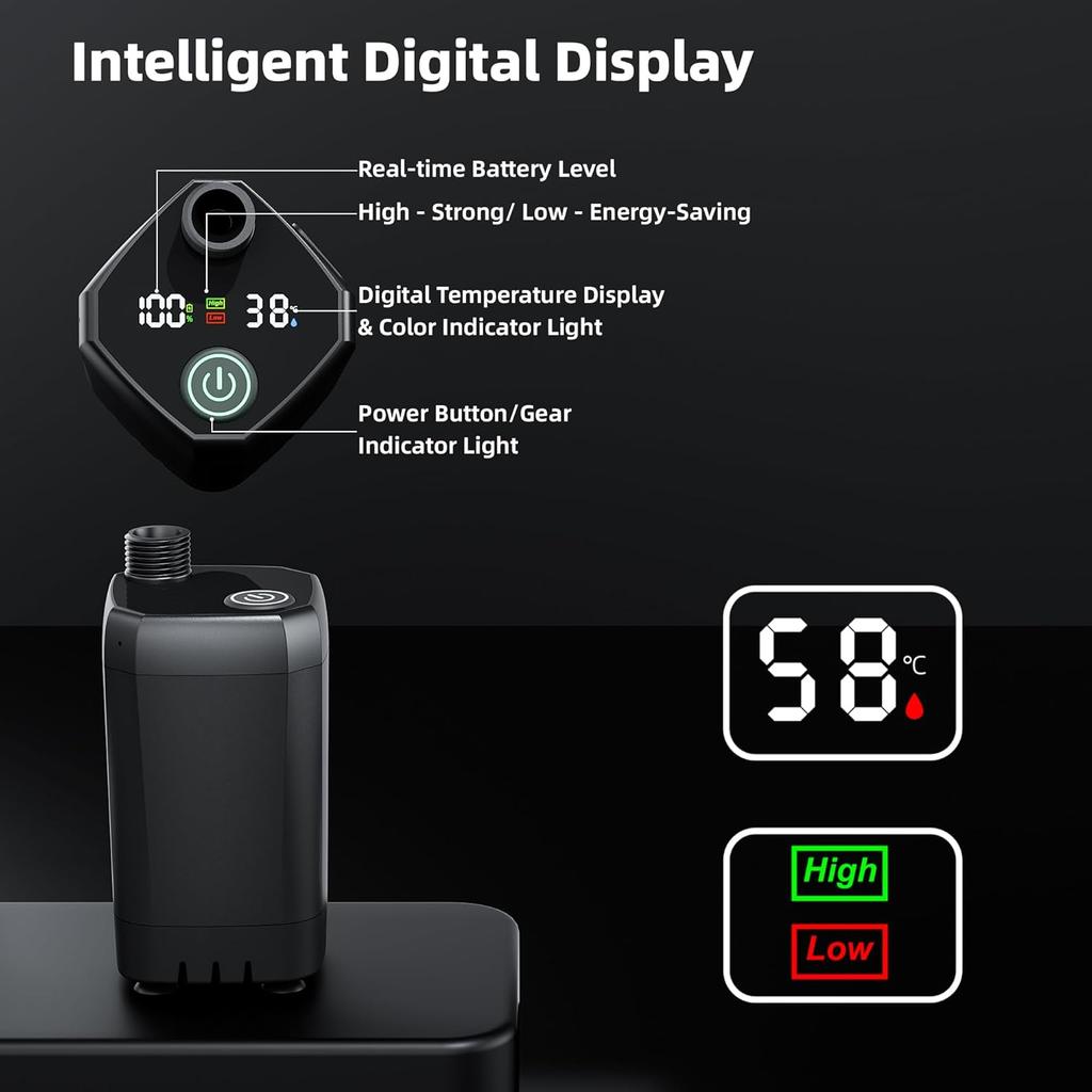 Портативный кемпинговый душ 6000 мАч перезаряжаемый насос для душа фильтрованная душевая головка с 5 галлонами складное ведро для походов пляж путешествия ванна для домашних животных автомобиль