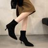 Осень 2025 Новый Стиль Женские Модные и Высококачественные Женские Ботильоны На Тонком Низком Каблуке Современные Короткие Ботинки