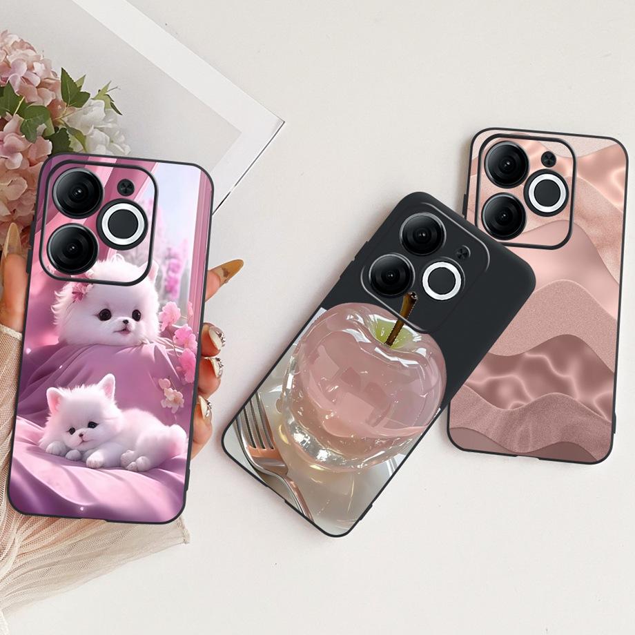 For Itel A80 A90 A95 A70 A60 A60s Phone Case Matte Soft TPU Bumper Cover Cool Cartoon Luxury Butterfly Flower Bow Pattern Funda