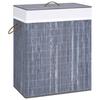 VidaXL Laundry Basket with 2 Sections Bamboo Grey 100 L 320742