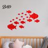 Tropical Fish Wall Decor Mirror Stickers, Self Adhesive Ocean Decals, Removable Wave Effect Stickers 3D Marine Life Art for Living Room Bedroom