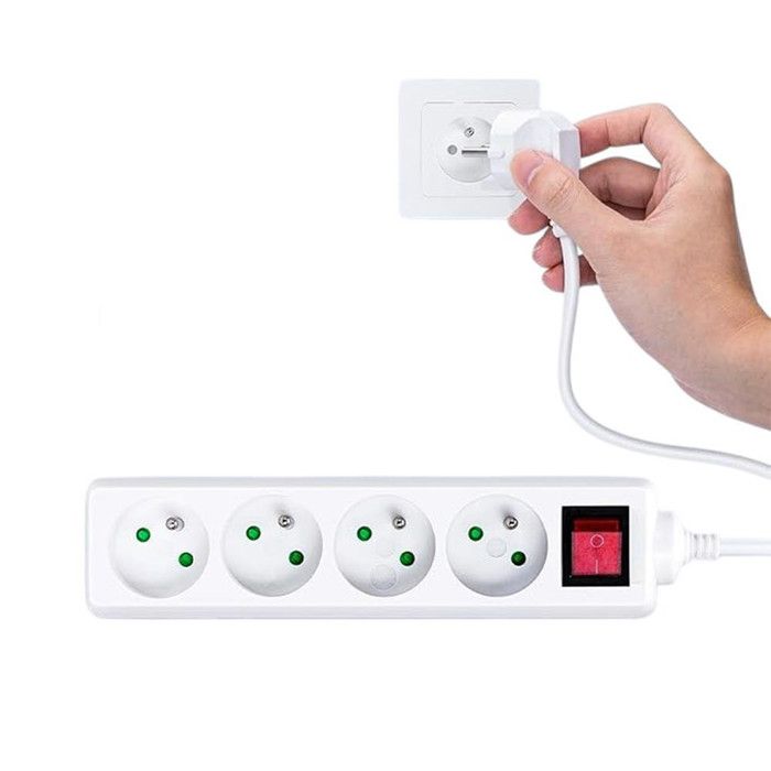 Блок розеток - Noname - 4 розетки - Выключатель - 230В - 16А