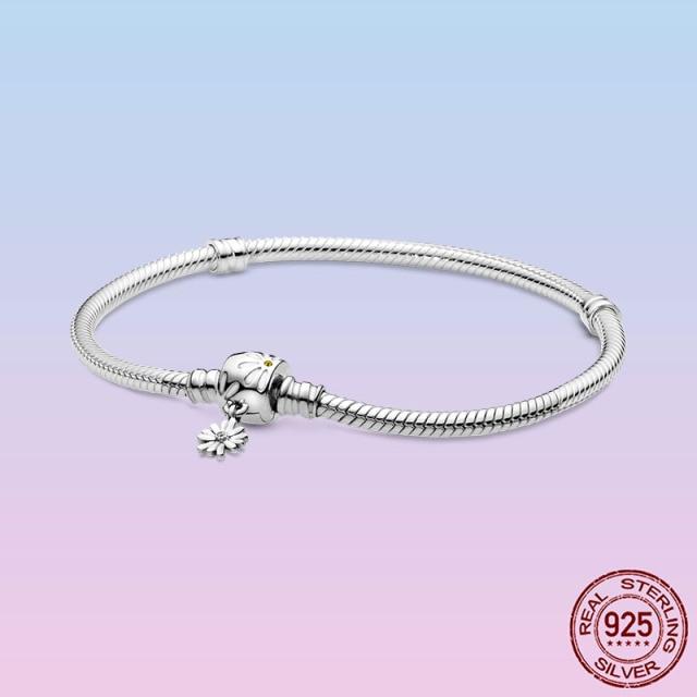 Элегантный браслет Pulseira из стерлингового серебра 925 пробы, браслет-цепочка в виде змеи бесконечности для женщин, оригинальный подарок в виде бусин с подвесками