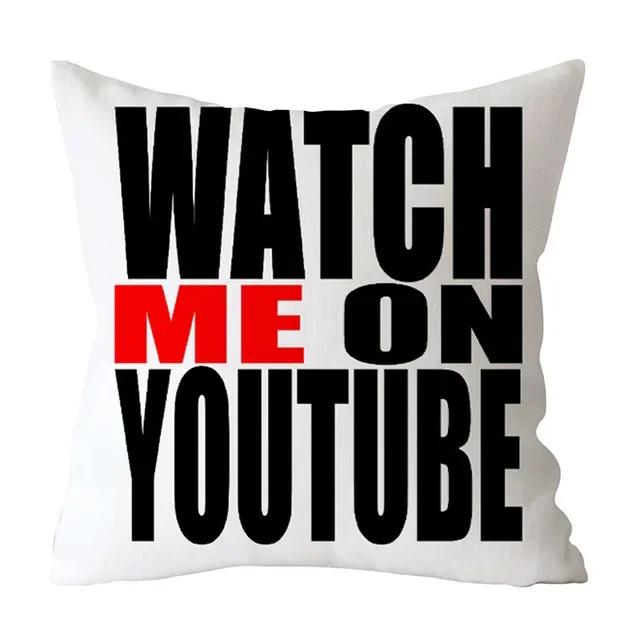 Modern Decorative Pillow Case Youtube Throw Pillow Case Red Square Pillow Case Home Decoration Velvet Movie Unique .