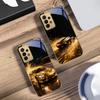 Летающий золотой суперкар Для Samsung A 01 52S A04 A05S A10 A12 13 22 23 24 36 42 M02 Note 10 20Ultra 8 9 Золотой стеклянный чехол для телефона