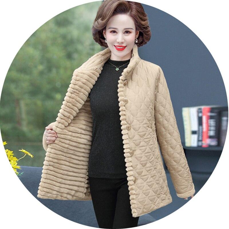 Женские зимние топы, одежда больших размеров для мам, большие женские парки, толстые теплые пальто, верхняя одежда из кроличьего меха