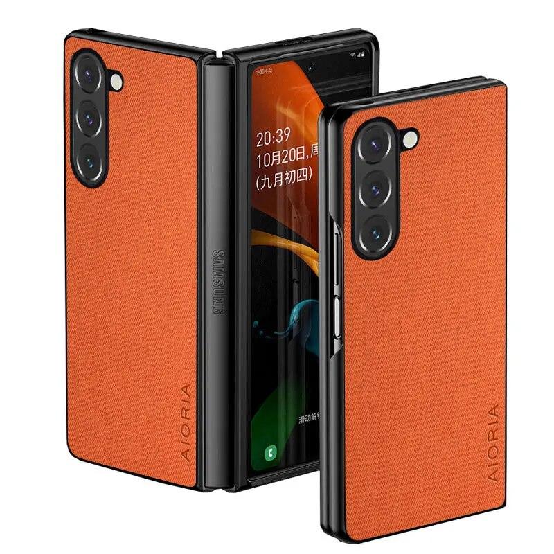 Чехол для Samsung Galaxy Z Fold 5 4 3 5G Fold5, роскошный текстильный кожаный чехол для Samsung Galaxy Z Fold 5, чехол