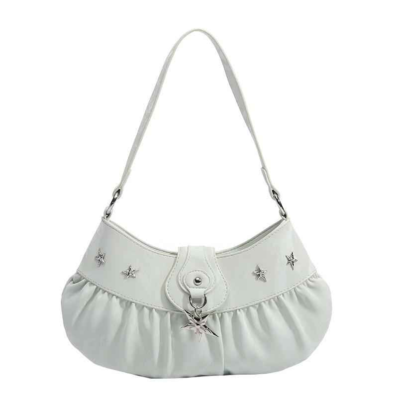 Niche Bag Mint Star Armpit Bag Women's Spring and Summer New Pleated Dumpling Bag Shoulder Bag