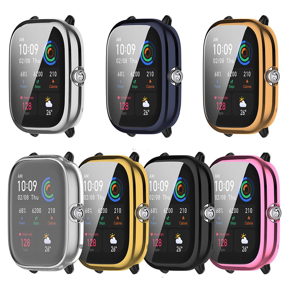 Гальванический защитный чехол из ТПУ для Huami Amazfit GTS 4 Mini, полноэкранный защитный чехол, бампер, чехол