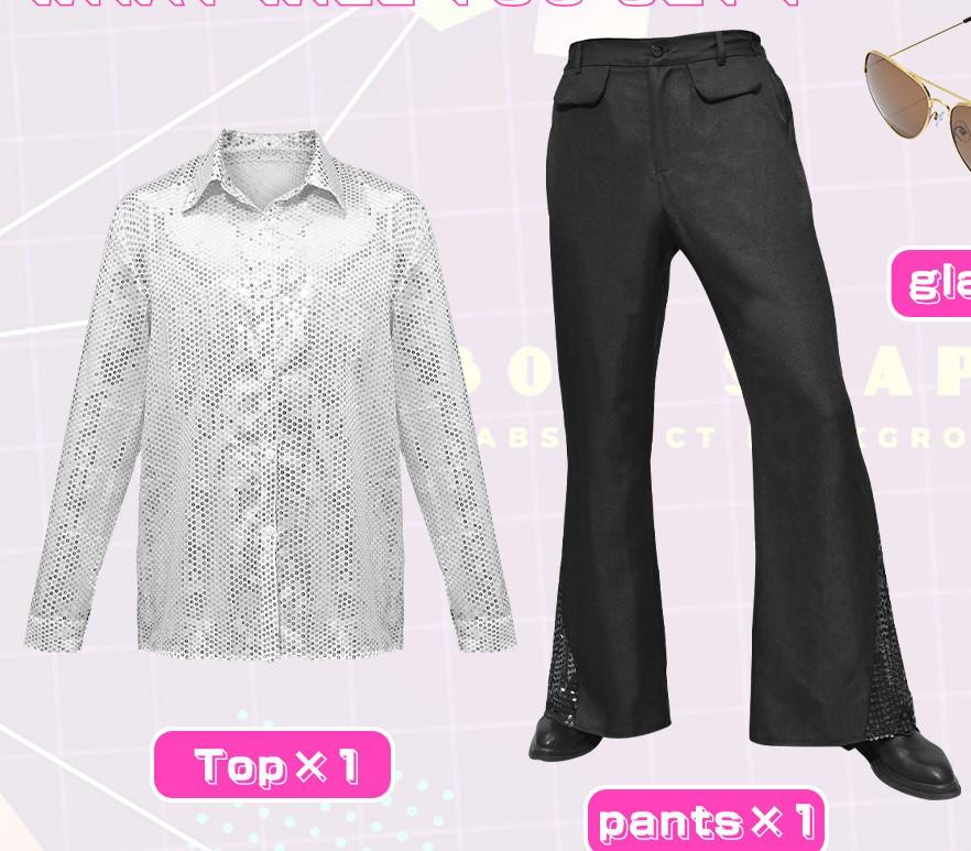 2025 Boys' Retro 70s Sequin Flared Pants